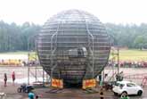 Car Defies Gravity - 12 Loops In Huge Globe Of Death